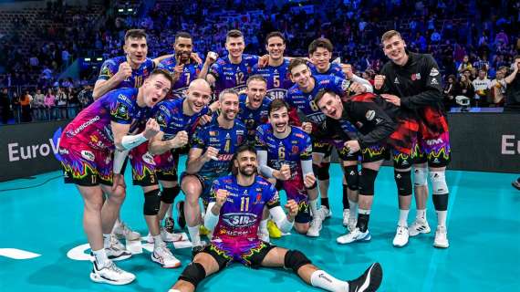 Si celebra la vittoria della Sir Perugia contro Ankara in Champions League