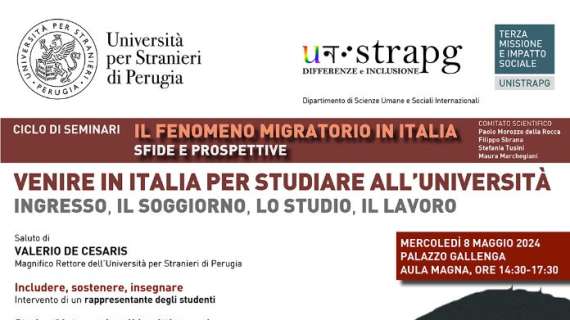 “Il Fenomeno Migratorio in Italia – Sfide e Prospettive”: l'incontro dell'Università per Stranieri di Perugia