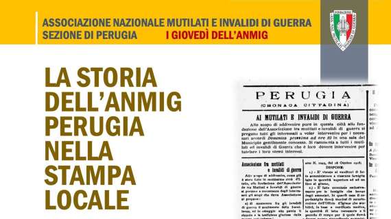 Verso i 110 anni dell'Anmig di Perugia: se ne parla il 12 giugno con Rita Bacoccoli e Riccardo Gasperini