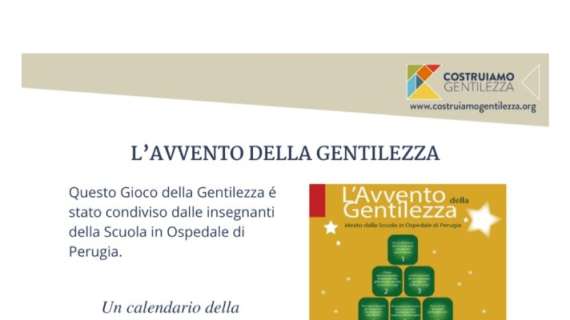 Dall'ospedale di Perugia un nuovo gioco: "L'Avvento della Gentilezza", a cui tutti possiamo contribuire