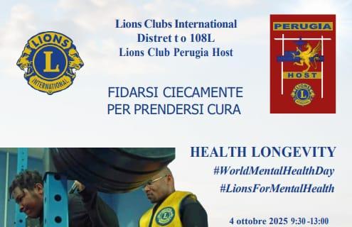 Il 4 ottobre a Perugia c'è "Health Longevity" promossa dai Lions Clubs International insieme al Comune