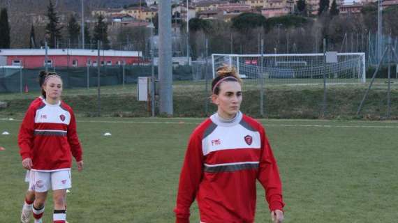 Il Perugia Calcio femminile in campo nella gara della Serie B contro la Roma