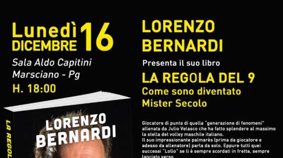 Oggi torna ancora Lorenzo Bernardi per presentare il suo libro