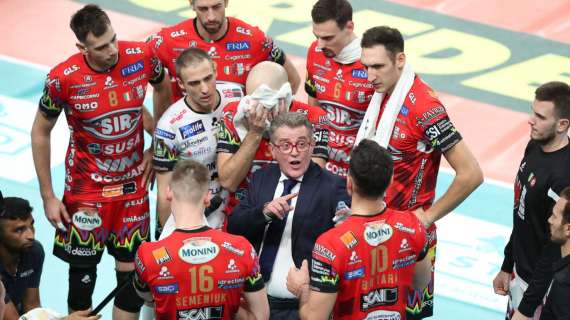 La Sir Susa Vim Perugia vince a Trento e sale in vetta alla classifica della Superlega di volley maschile 