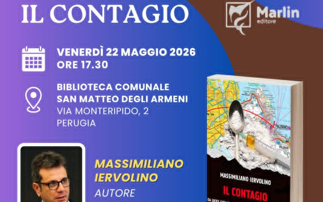 Il 22 maggio a Perugia la presentazione del libro "Il contagio" di Massimiliano Iervolino
