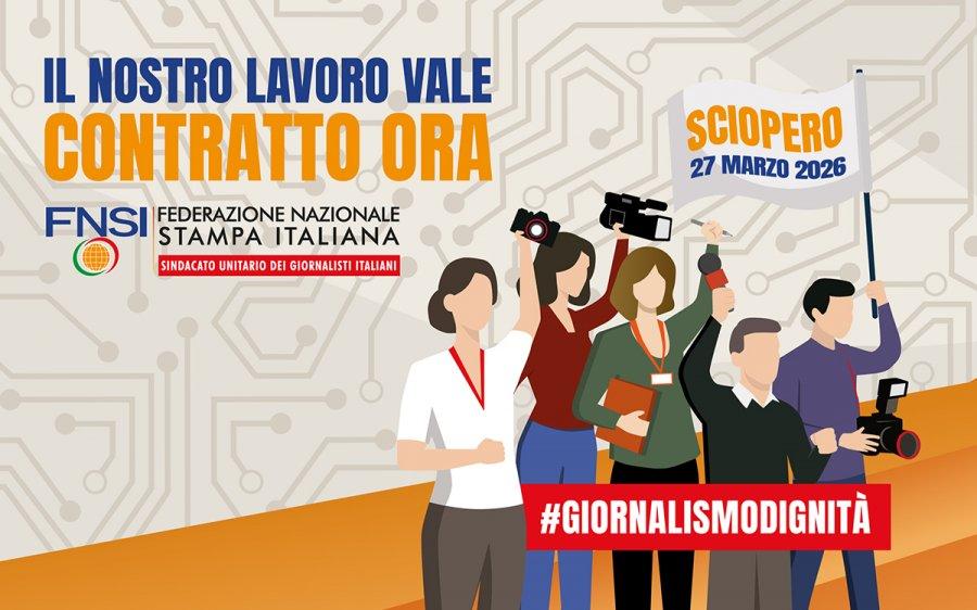Oggi lo sciopero dei giornalisti per il rinnovo del contratto di lavoro scaduto da dieci anni: in piazza a Perugia e Terni