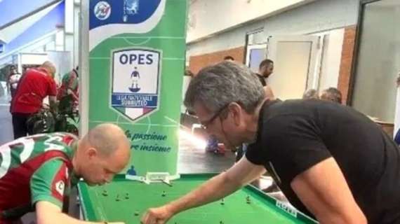 L'umbro Marco Perotti allo Stadio Olimpico di Roma per il campionato nazionale di Subbuteo