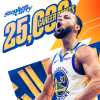 NBA - Warriors, Stephen Curry raggiunge i 25.000 punti in carriera