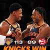 NBA - I Knicks di Julius Randle affondano gli Atlanta Hawks