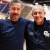 Il nuovo CT Luca Banchi ospite al Forum dell'Olimpia: la foto con Messina