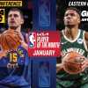 NBA - Giannis Antetokounmpo e Nikola Jokic "Player Of The Month" 