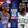 Shai Gilgeous-Alexander e Jaylen Brown nominati NBA Players of the Week