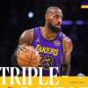 NBA - Con LeBron James in tripla doppia, i Lakers liquidano i Wizards