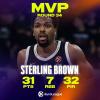 L'MVP della 34a giornata è Sterling Brown, Partizan Mozzart Bet Belgrade