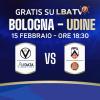 Come vedere gratuitamente Virtus Olidata Bologna vs APU Old Wild West Udine 