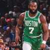 NBA - Jaylen Brown reagisce dopo l'eliminazione dei suoi Celtics per mano dei Knicks