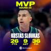 Kostas Sloukas MVP del Round 25 di EuroLega; Kabengele con il miglior PIR