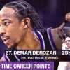 NBA - DeMar DeRozan entra a far parte dell'esclusivo club 25.000 punti