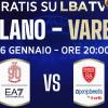 Olimpia Milano vs Varese disponibile gratuitamente su LBATV lunedì 26 gennaio