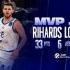 Rihards Lomazs, Neptunas Klaipeda, è l'MVP del Round 13