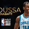 Moussa Diabaté degli Hornets vincitore del Kia NBA Hustle Award 2025-26