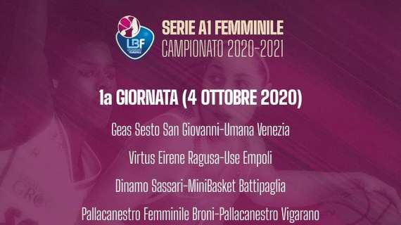 LegaBasket Femminile, i calendari di Serie A e Serie A2