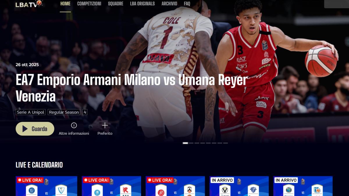 LBA Tv in down, problemi nello streaming della 4^ giornata di LBA