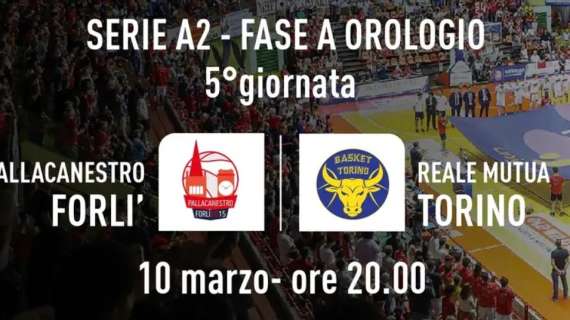 A2: L'Unieuro Forlì cade per la prima volta in casa, vince Torino 69-78