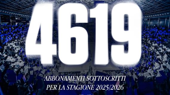 Fortitudo Bologna, 4.619 abbonamenti per il 25/26: "Un risultato straordinario"