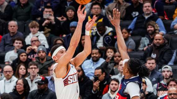 NBA - Devin Booker dice 37, i Phoenix Suns battono i Wizards