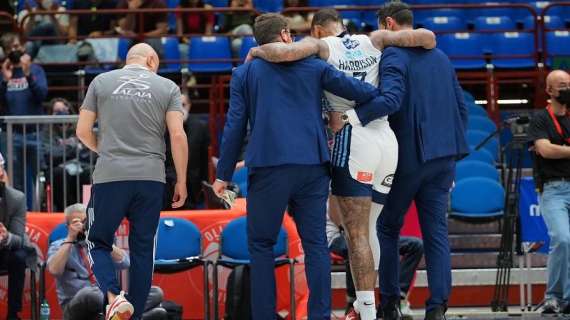 LBA - D'Angelo Harrison's injury in Milano vs Brindisi