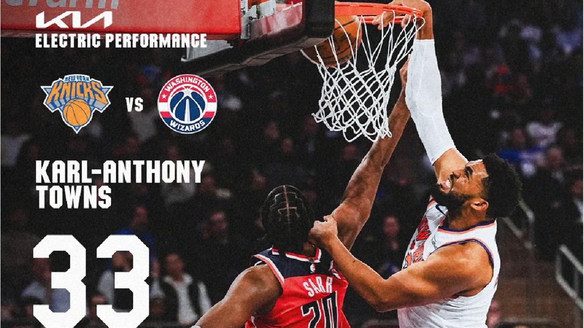 Karl-Anthony Towns trascina i Knicks alla vittoria contro i Wizards 