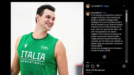 Eleonora Boi, moglie di Gallinari: «Chi ti conosce sa quanto hai amato e amerai per sempre quella maglia Azzurra»