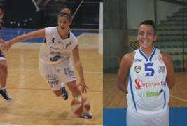 Sara Innocenti con la maglia di Pomezia e Ilaria Bolognese con la maglia di Patti.