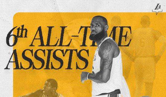 NBA - LeBron James supera Magic Johnson nella classifica degli assist 