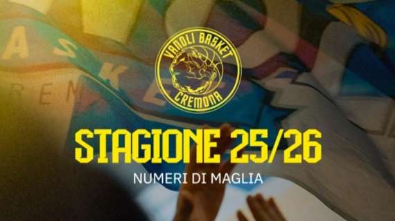 Vanoli Cremona, ecco i numeri di maglia per la stagione 2025/26
