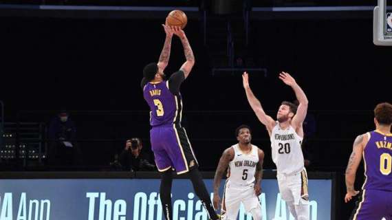 NBA - I Pelicans non fermano la striscia vincente dei Lakers