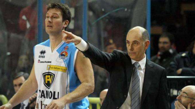 Coach Attilio Caja e Marko Tusek; molte delle chances salvezza passano da loro.