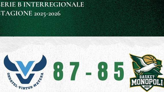 Serie B - La Climaway Monopoli stecca la seconda in casa della Virtus Matera 