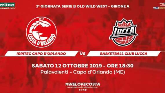 Serie B - Costa d'Orlando, ospite arriva Lucca