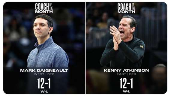 NBA - Kenny Atkinson e Mark Daigneault Coaches of the month di dicembre