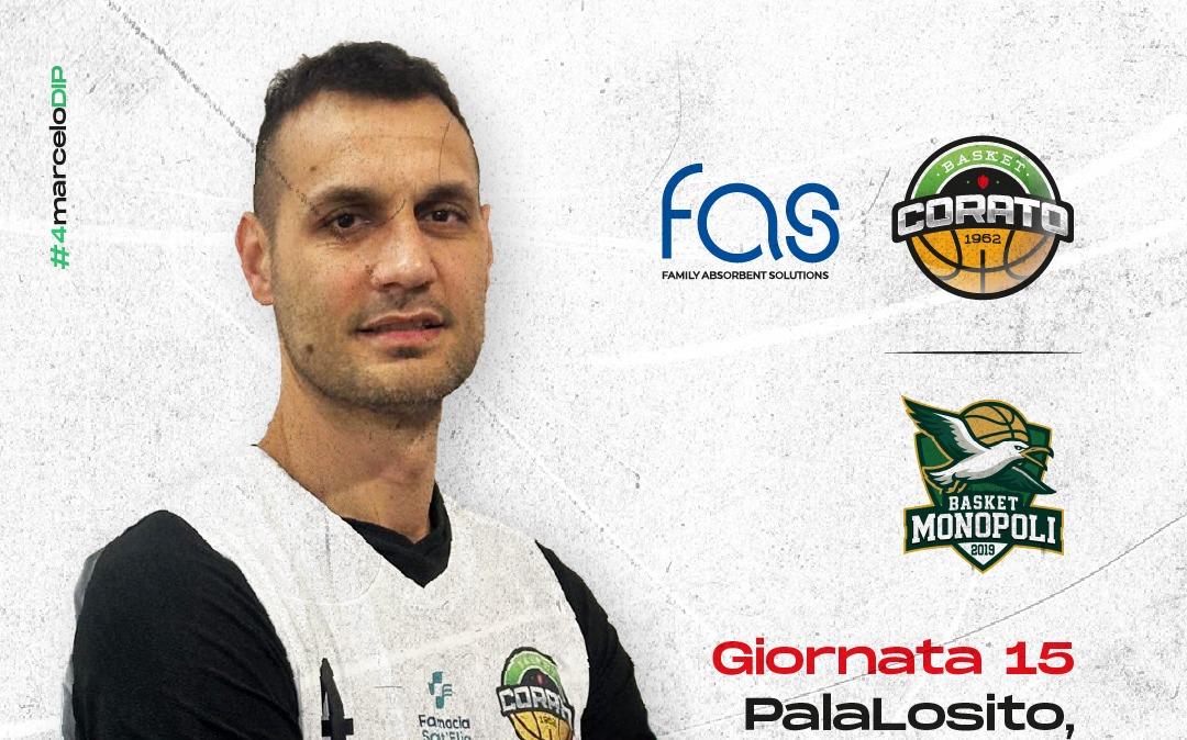 Serie B - FAS Basket Corato chiude il girone di andata ospitando Monopoli