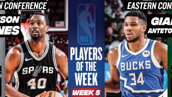 NBA - Giannis Antetokounmpo (Bucks) e Harrison Barnes (Spurs) i migliori della settimana