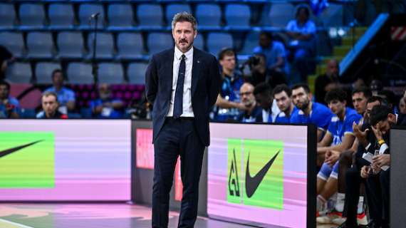 Tecnico a Pozzecco a metà secondo quarto di Italia-Bosnia