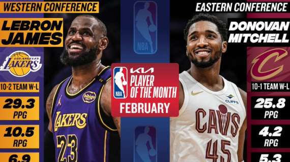 NBA, LeBron James e Donovan Mitchell sono gli MVP nel mese di febbraio