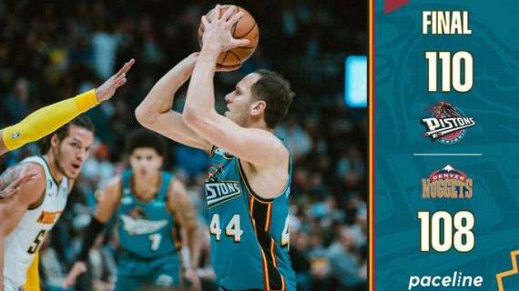 NBA - I Pistons fanno l'impresa contro i Nuggets al completo
