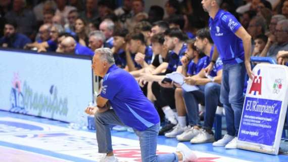 A2 - Brindisi, Bucchi: "C’è stato un evidente calo fisico nel finale di partita"