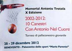 Benevento, presentato il 10° Memorial "Tretola" e il libro "Dieci canestri con Antonio nel cuore"