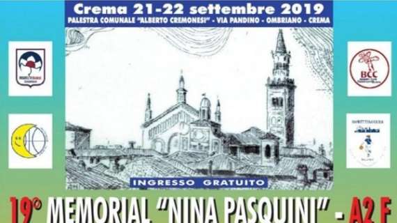 A2 Femminile - Tutto pronto per il 19esimo Memorial "Nina Pasquini"