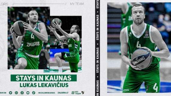 UFFICIALE EL - Zalgiris Kaunas, nuovo accordo con Lukas Lekavicius